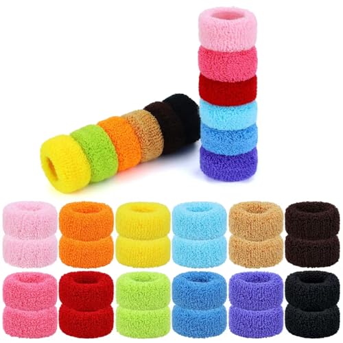 Dizila Multicolor 36 Pack Stretchy Knit Hair Ties Scrunchies for Women Girls Teens Kids