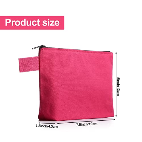 15 Pack Canvas Makeup Bags Bulk - 7.5-Inch Blank DIY Cosmetic Pouches