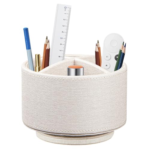 360° Rotating Remote Control Holder - 4-Compartment Desk Organizer Caddy