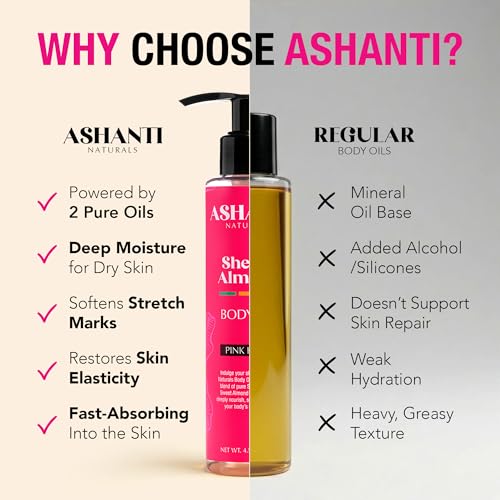 Ashanti Naturals Pure Shea and Sweet Almond Body & Hair Oil, 4 oz