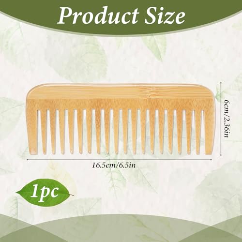 Bamboo Wide Tooth Comb for Detangling All Hair Types - Eco-Friendly