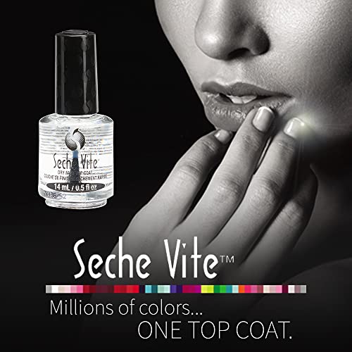 Seche Vite Dry Fast Top Coat ? Quick Dry Clear Nail Polish Top Coat for High Gloss Shine, Long-Lasting Manicure, Made in the USA, 0.5 fl oz