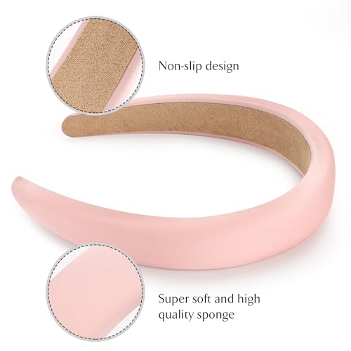 WantGor Wide Padded Headband for Women - Soft Elastic Hairband