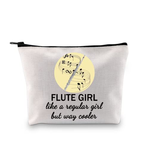 Flute Player Makeup Bag - Travel Zipper Pouch Gift for Flutists