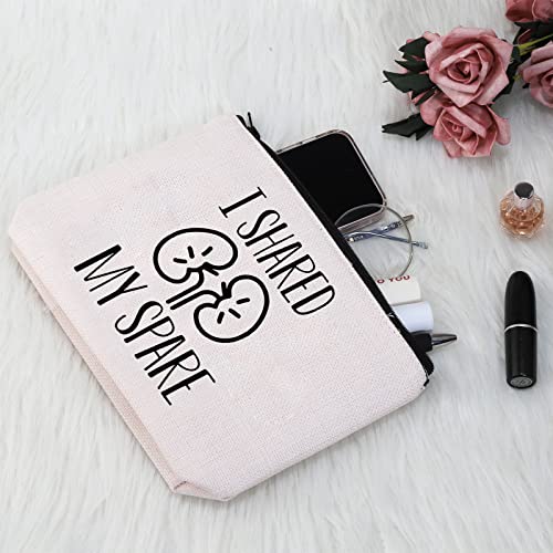 I Shared My Spare Kidney Donor Canvas Makeup Bag - Organ Donation Gift