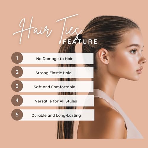 60 Pcs Extra Large Black Hair Ties for Thick Hair - No Damage