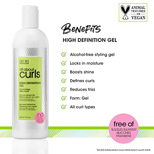 All About Curls High Definition Gel 15oz - Crunchless, Moisturizing Curl Styling