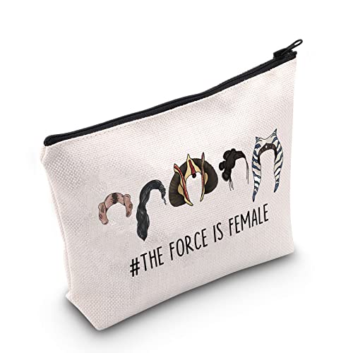 The Force Is Female Canvas Makeup Bag - Durable Travel Cosmetic Organizer