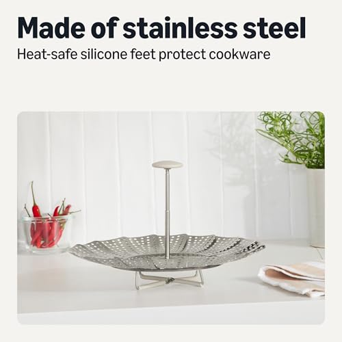 Amazon Basics Expandable Stainless Steel Steamer Basket 5.6-9.25 in