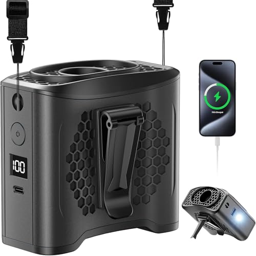 Hanop Portable Waist Fan with 10000mAh Battery & 4 Speeds