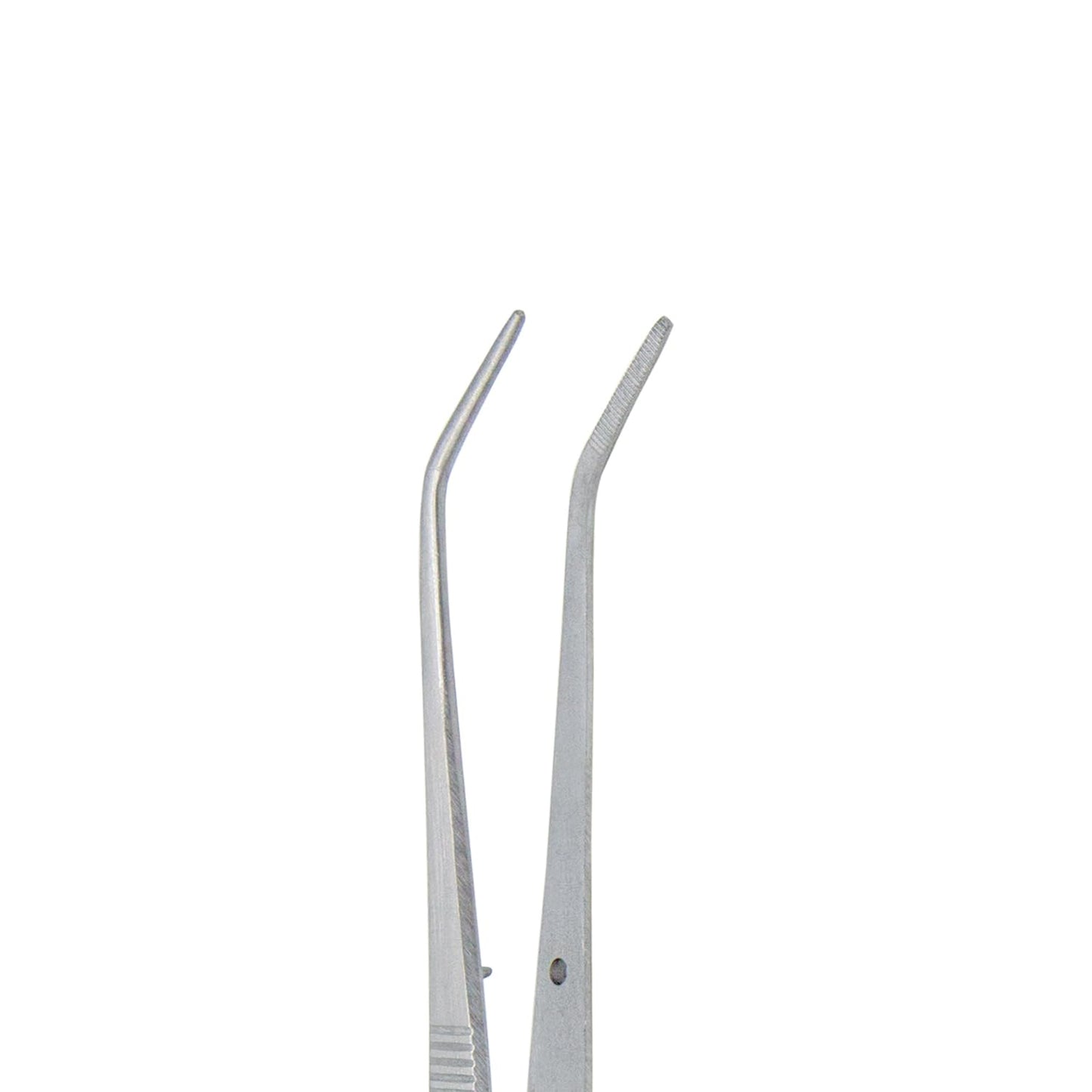 Stainless Steel Tweezers, with Curved Serrated Tip Multipurpose Tweezers Sewing Machine Tweezers Forceps for Craft Repairing (10)