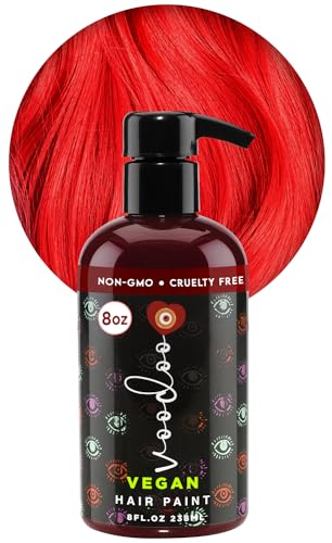 Bright Red Semi-Permanent Hair Dye - Vegan Formula, 8 Oz