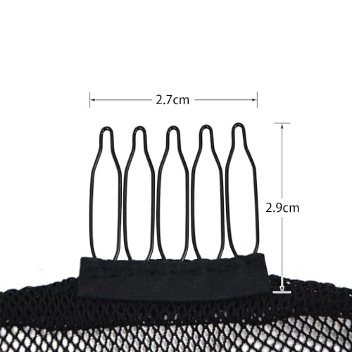 3 Pcs Black Round Ponytail Hair Net for Afro Puff Wigs