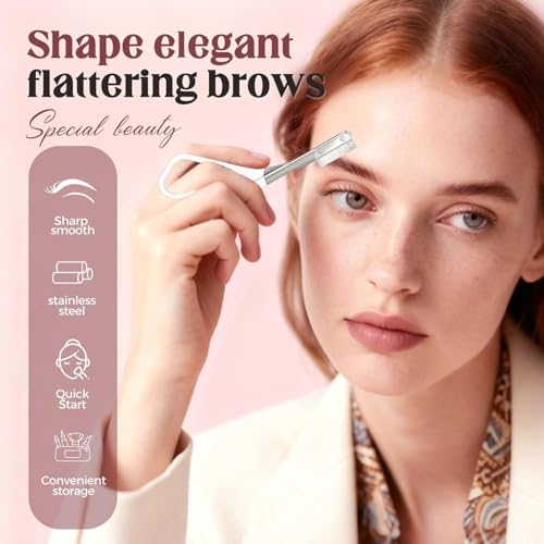 Stainless Steel Eyebrow Trimmer Scissors with Comb for Precision Grooming
