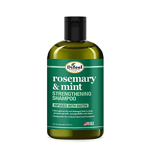 Difeel Rosemary Mint Strengthening Shampoo with Biotin - Natural Hair Growth 12oz