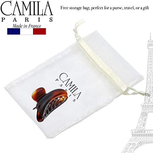 Camila Paris Tortoise Shell 2.75" Medium Claw Hair Clips for Thick Hair, Strong Hold, No Slip