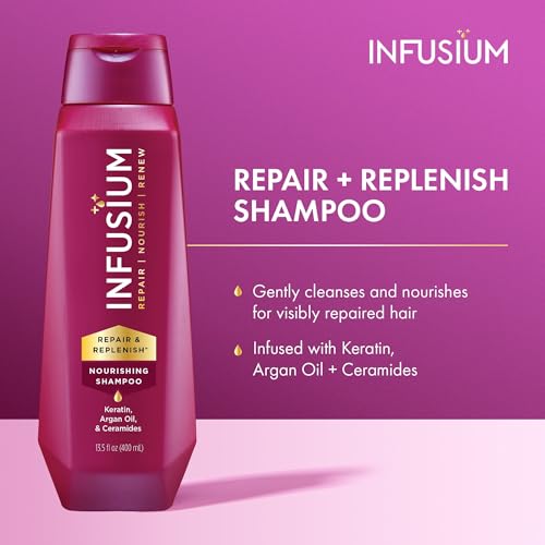 Infusium Moisturize & Replenish Shampoo with Avocado & Olive Oil - 13.5 oz (Pack of 2)
