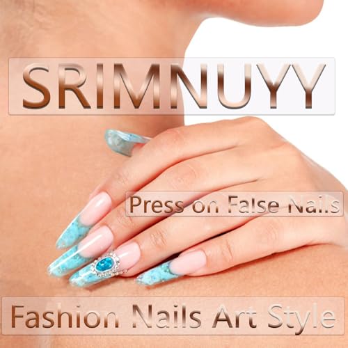 SRIMNUYY Chrome Round Press-On Nails – Short Oval Fake Nails 24Pcs