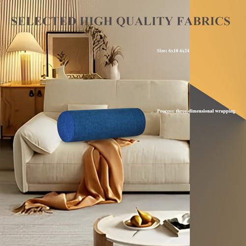 Neck Roll Pillowcase with Zipper - Solid Color Bolster Cover