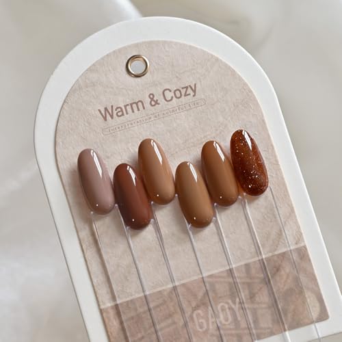 GAOY 6-Color Hazelnut Chocolate Gel Nail Polish Set