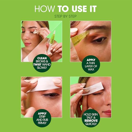 Nad's Eyebrow Shaper Wax Kit Eyebrow Facial Hair Removal Delicate Areas Cotton Strips, Cleansing Wipes, 0.2 Ounce (Pack of 1)