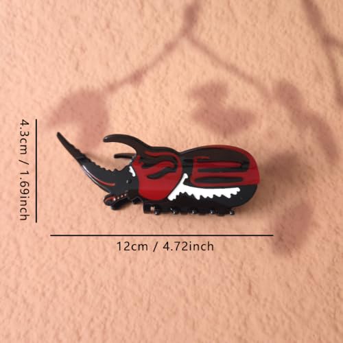 Horned Beetle Claw Clip - Durable Cellulose Acetate Novelty Hair Accessory