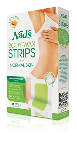Nad's Hair Removal Wax Strips - 24 Count Double-Sided Contour Weave