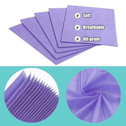 50 pcs Disposable Waterproof Massage Table Sheets 31x71 Purple - Soft Non Woven Fabric, SPA & Beauty Bed Cover, Travel