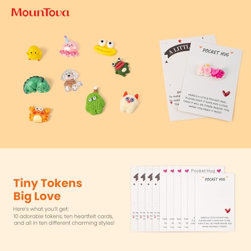 10 Adorable Pocket Hug Cards with Mini Figurines for Emotional Support