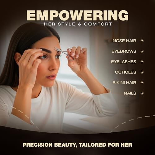 Utopia Care Silver Eyebrow & Nose Hair Scissors Pack of 4 - Precision Grooming Shears for Men & Women