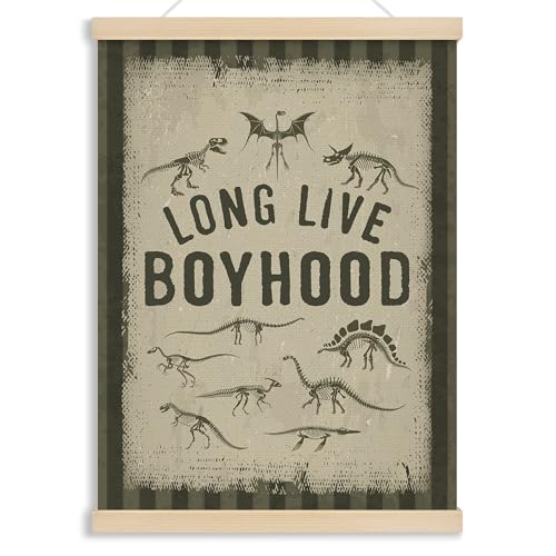 MOTERMATE Dinosaur Wall Art Poster for Boys - 12x16 In Canvas Decor