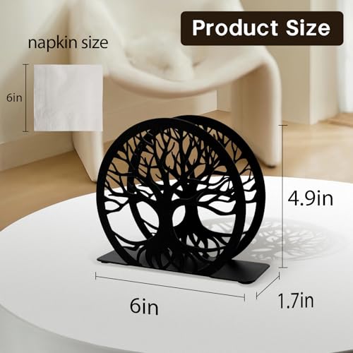 MSJGA Black Napkin Holder for Table - 6" Cocktail Dispenser