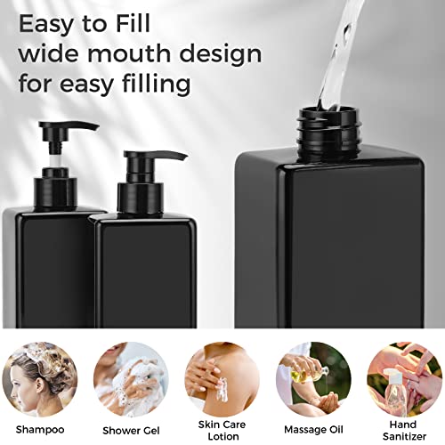 SUREAM 3-Pack 16.9oz Refillable Shampoo and Conditioner Dispenser Set
