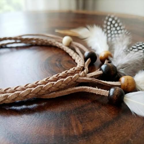 Handmade Boho Feather Hair Extensions Clip-In - 13 Inch