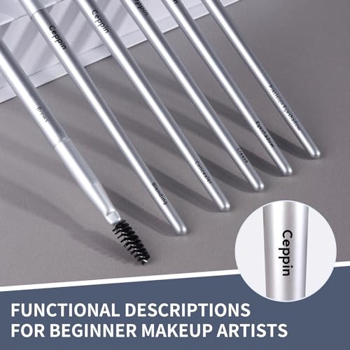 Silver Makeup Brush Set - 10Pcs Professional Synthetic Brushes