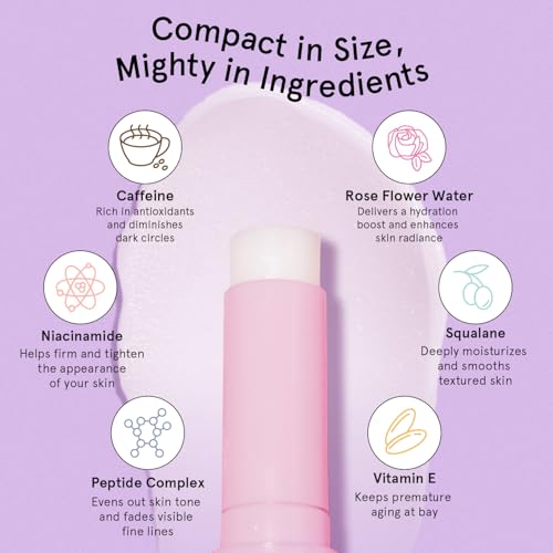grace & stella Under Eye Brightener Balm Stick - Travel Essentials - Caffeine Eye Cream for Dark Circles, Puffiness, Wrinkles - Vegan Moisturizer Stick with Niacinamide, Hyaluronic Acid (0.13oz/3.5g)