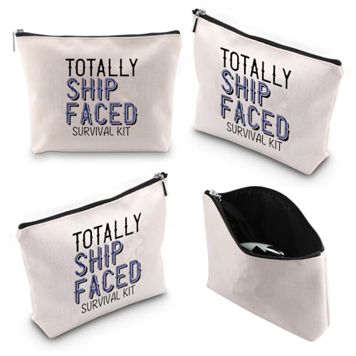 Totally Ship Faced Canvas Makeup Bag - Cruise Bachelorette Party Gift