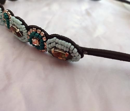 Blue Rhinestone Beaded Headband - Elegant Hair Accessory for Women & Brides
