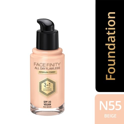 Max Factor Facefinity All Day Flawless Foundation SPF 20, No. 55 Beige - 1 Count