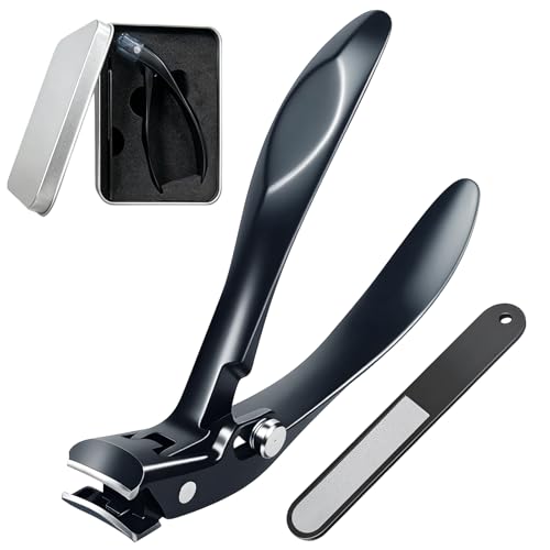 Long Handle Toenail Clippers for Seniors - Thick Nail Clipper Black