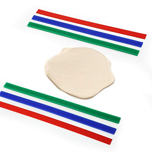 GWHOLE Silicone Rolling Pin Guides Set - 6 Pcs Non-Stick Dough Thickness Rulers for Baking