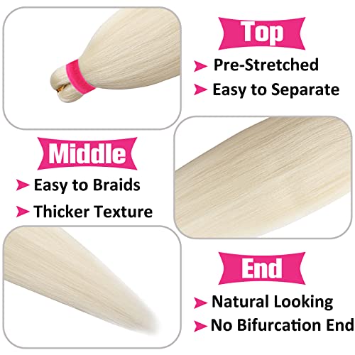 Union Beauty 16 Inch Pre-Stretched Yaki Texture Braiding Hair - 8 Packs Blonde