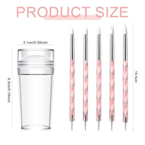 French Tip Nail Stamp Kit - 7 Pcs Silicone Tool Set for DIY Manicure