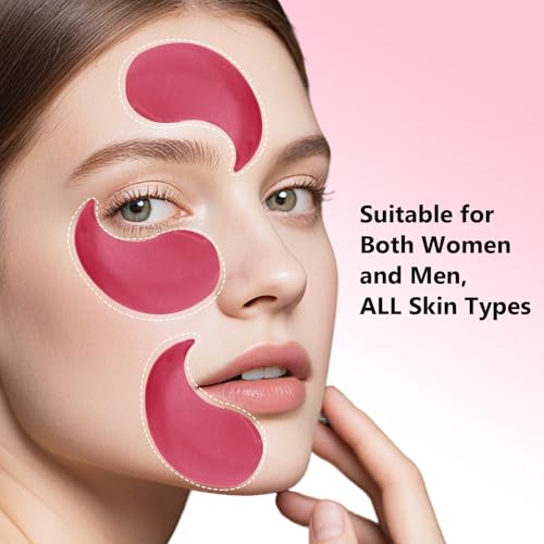 Jakuva Pink Caffeine Eye Patches Set - 60 Count Under Eye Masks for Dark Circles & Puffiness