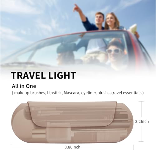 AGIKET Soft Silicone Makeup Brush Holder - Travel Cosmetic Bag with Magnetic Closure