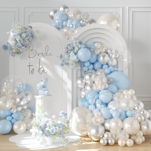 CROSSFINGERS Blue and White Balloon Arch Kit for Parties
