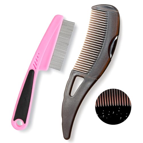 Dandruff Comb Set - Stainless Steel & Wide Tooth for Scalp Care