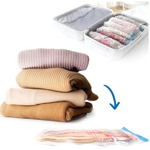 Vacuum Storage Bags with Hand Pump – 5 Pack for Clothes & Bedding
