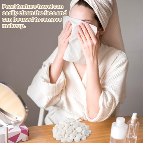 100 Compressed Travel Towels - Disposable Face Towels for Cleaning