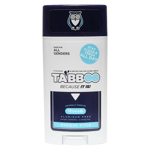 Tabboo All-Natural Hygiene Stick - Aluminum-Free Body Balm for Friction, Dry Skin & Freshness (Fresh) 2.65 oz